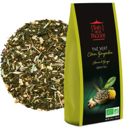 Thé vert gingembre citron bio avec blend, thé vert gingembre citron en vrac, thé vert gingembre citron bio Thés de la Pagode