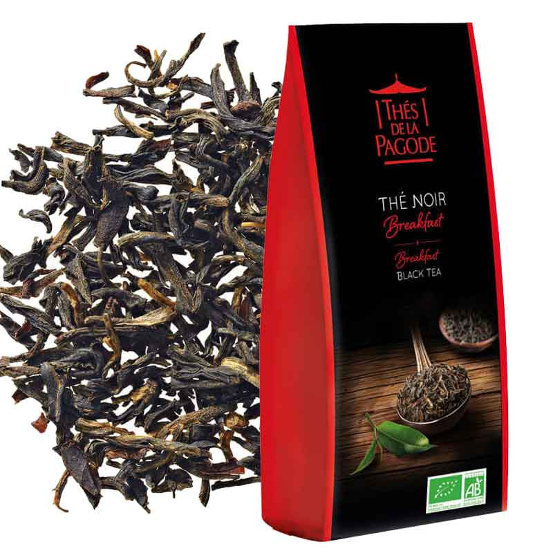 Thé noir breakfast - Visuel du sachet de 100g  + blend