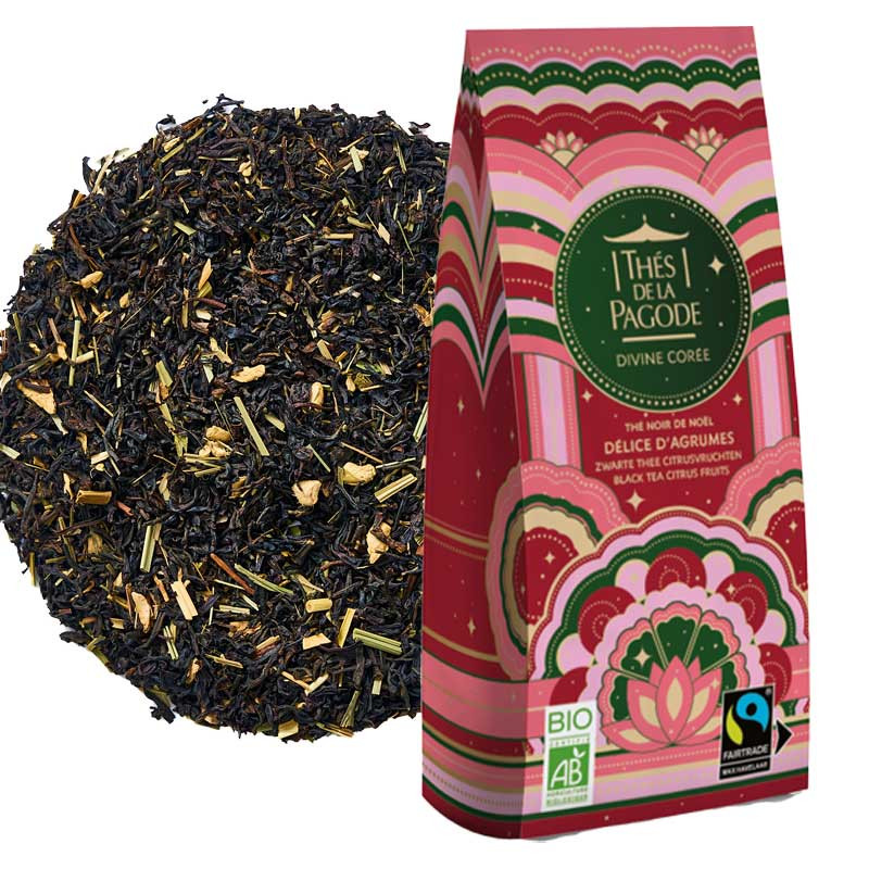 Sachet vrac Fairtrade à déguster - Thé noir de Noël Délice d'Agrumes - Thés de la Pagode - visuel produit -