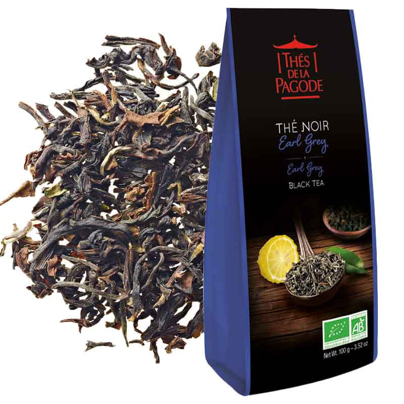 Thé Noir Earl Grey 100g - Visuel du vrac + blend