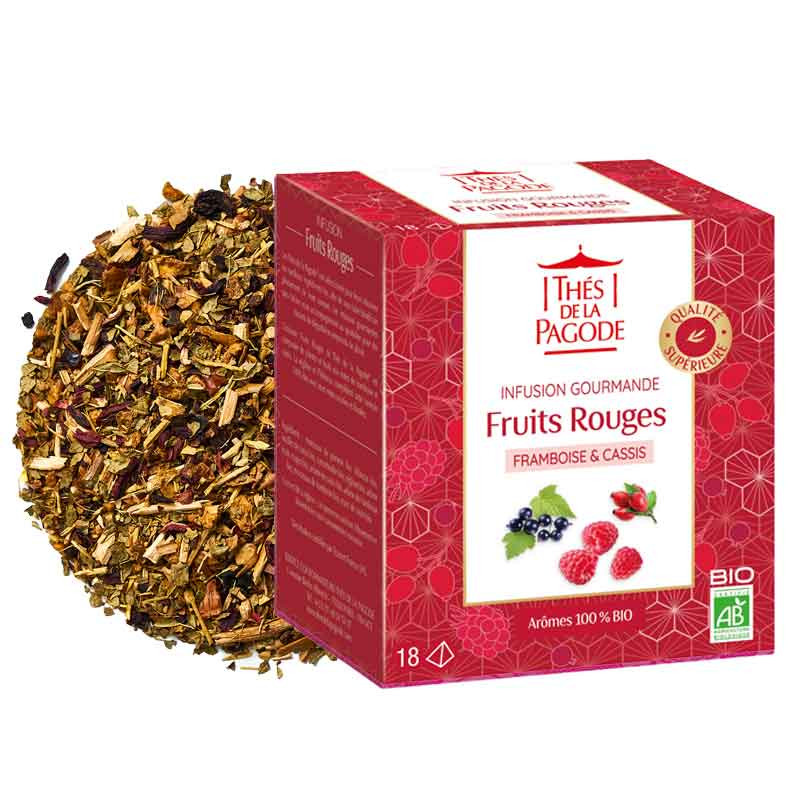 Infusion fruits rouges bio visuel de la boite de 20 sachets