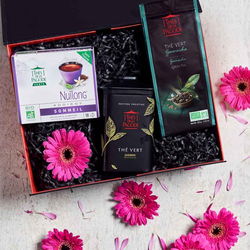 Coffret dégustation de 6 fleurs de thé - Edition de NOEL. Idée cadeaux